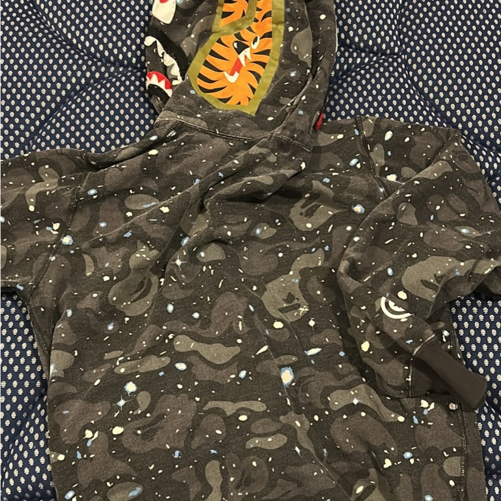 Bape Black Camouflage Hoodie with Tiger Design